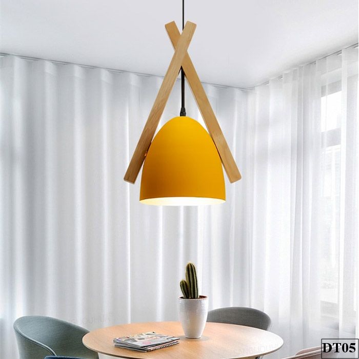 X-Shaped Wooden Socket Ceiling Pendant Light – DT05 - Ảnh 4