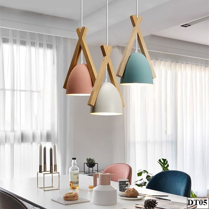 Alternative view of X-Shaped Wooden Socket Ceiling Pendant Light – DT05